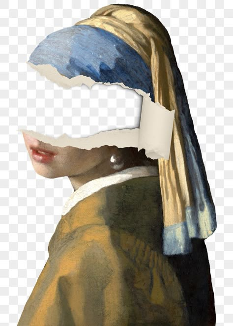 Girl With Pearl Earring, Vintage Paper Textures, Png Girl, Graphic Shapes Design, Digital Collage Art, Collage Art Projects, Scrapbook Book, Great Wave Off Kanagawa, Johannes Vermeer