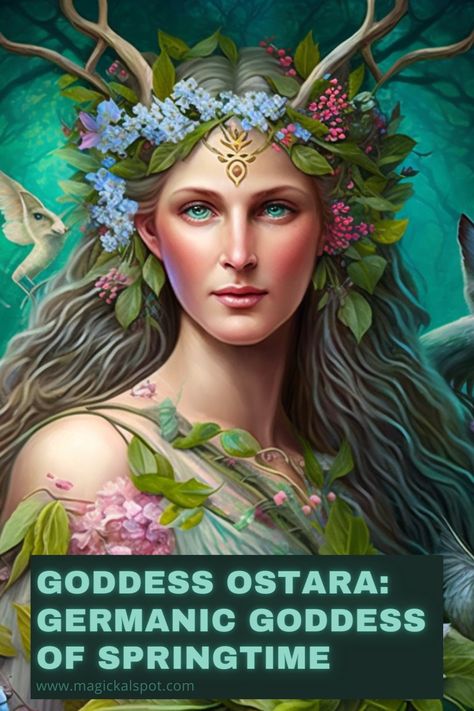 Eostre Goddess, Goddess Ostara, Goddess Eostre, Ostara Goddess, Nordic Ornaments, Germanic Mythology, Cleansing Spells, Spring Goddess, Norse Art