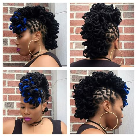 Loc Petal mohawk... Long Loc Styles Women Updo, Petal Mohawk, Loc Mohawk, Lox Styles, Styling Locs, Rasta Wedding, Loc Updos, Loc Nation, Loc Goddess