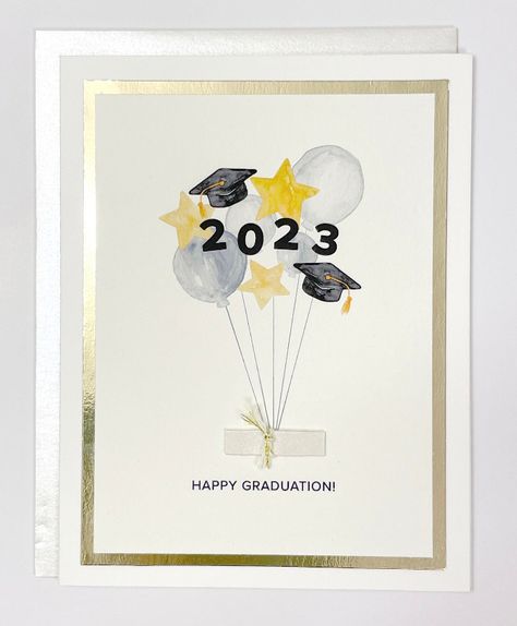 Graduation Card Watercolor, Graduation Card Ideas Homemade, Cute Graduation Cards, Graduation Cards Homemade, Congrats Cards, Watercolor Graduation, Homemade Watercolors, Graduation Cards Handmade, Handmade Greeting Card Designs