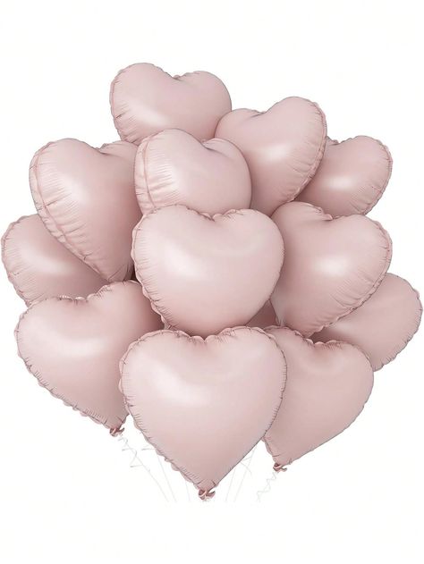 Pink Heart Balloons, 18 Inch Pink Heart Balloons,  Large Pearl Pink Heart Shape Mylar Balloons, Pastel Pink Helium Foil Balloons For Boho Women Birthday Wedding Pink    Aluminum     Event & Party Supplies, size features are:Bust: ,Length: ,Sleeve Length: Hart Aesthetic, Pink Heart Balloons, Black And White Balloons, Disposable Mascara Wands, Christmas Pink, Fiesta Baby Shower, Anniversary Decorations, Pearl Pink, Women Birthday