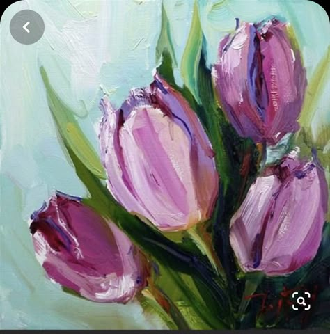 Gold Art Painting, Tulip Painting, Tulips Art, Soyut Sanat Tabloları, Watercolor Flower Art, Mini Canvas Art, Daily Paintworks, Flower Art Painting, Pastel Art