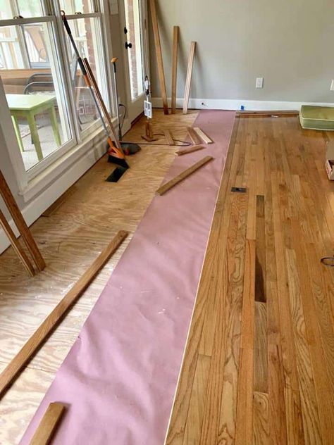 DIY Hardwood Floors Install Hardwood Floors Diy, Diy Wood Floor Installation, Laying Hardwood Flooring Diy, Install Wood Floors Diy, Diy Hardwood Floors Installation, How To Install Hardwood Floors, Installing Hardwood Floors Diy, Installing Wood Floors Diy, Hardwood Floors Diy