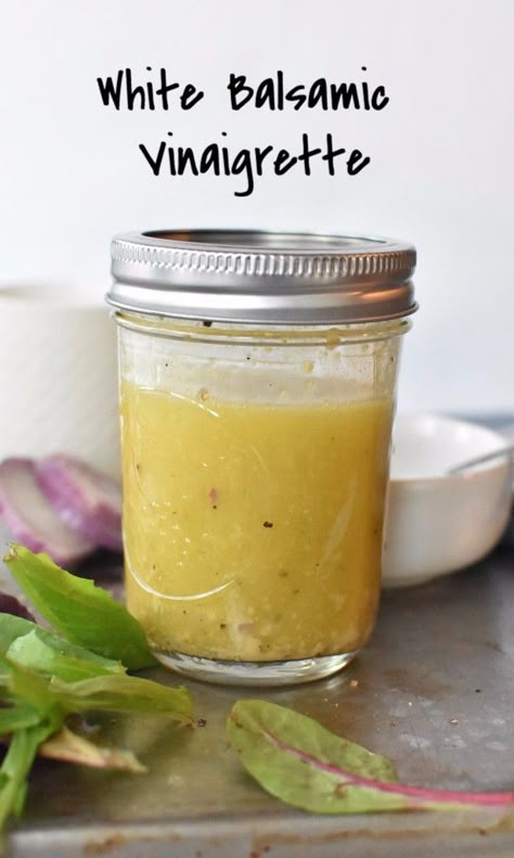 Vinegarette Dressing Recipe, White Balsamic Vinaigrette Dressing, White Balsamic Dressing, Balsamic Vinegarette, Health Salad, White Balsamic Vinaigrette, Salad Dressing Recipes Healthy, Balsamic Vinaigrette Dressing, Lo Carb Recipes