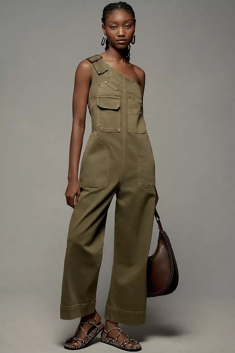 Women's Rompers & Jumpsuits | Anthropologie Utility Outfit, Utility Overalls, Unique Jumpsuits, Sun Dress Casual, Overalls Fashion, Camo Dress, Cocktail Outfit, Casual Day Dresses, Casual School Outfits