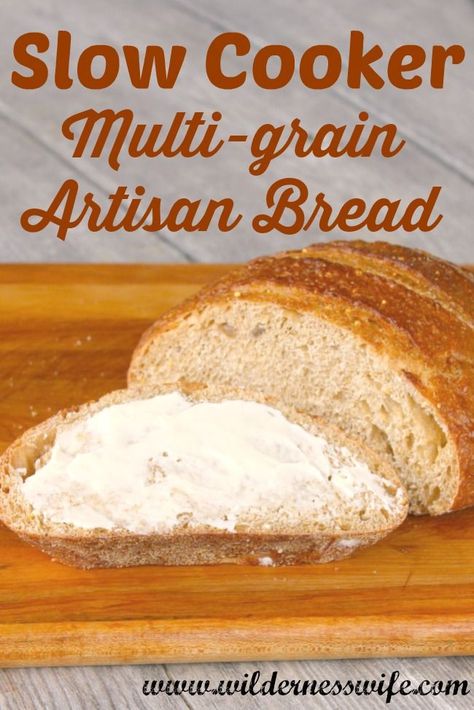 This slow cooker bread recipe is tasty and provides anicely textured whole grain bread. #slowcooker #bread #recipe #crockpot #crockpotbread #slowcookerbread Bread Crockpot, Whole Grain Recipes, Artisan Bread Recipe, Crock Pot Bread, Slow Cooker Bread, Multi Grain Bread, Grain Recipes, Artisan Bread Recipes, Knead Bread