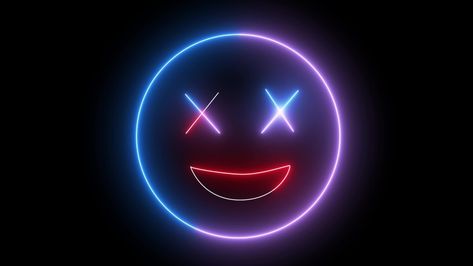 Neon Emoji, Emoji Signs, Cartoon Fireworks, Pic Editing, Blue Neon Lights, Joker Iphone Wallpaper, Emoji Face, Motion Wallpapers, Frame By Frame Animation