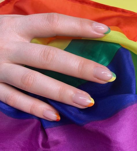 Rainbow Nail Art, Rainbow Nail, Minimalist Nail Art, New Nail Designs, Goin Down, Vibrant Nails, New Nail, Happy Pride, Minimalist Nails