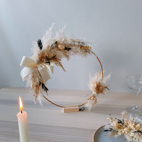 Glass Cloche Decor, Wedding Table Deco, Grass Centerpiece, Boho Centerpiece, First Communion Decorations, Metal Wedding Arch, Wedding Hoop, Gold Centerpieces, Wedding Centrepieces