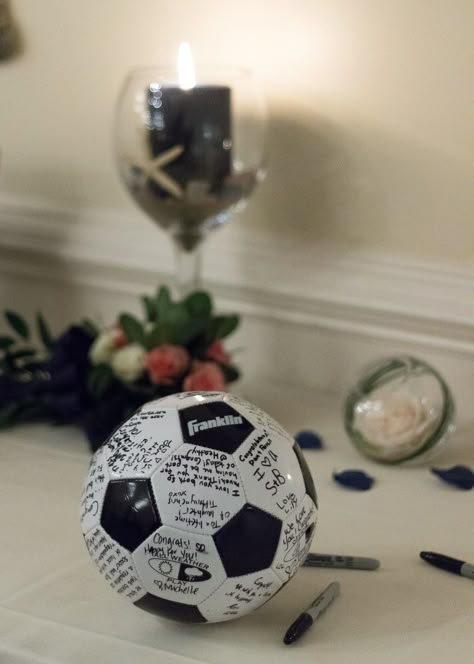 Cussen_1522 | Stephanie Cussen | Flickr Soccer Centerpieces, Soccer Wedding, Football Wedding Theme, Italian Bridal Showers, Soccer Banquet, Bridesmaid Dresses Ideas, Bridal Shower Themes, Sports Themed Wedding, Football Wedding