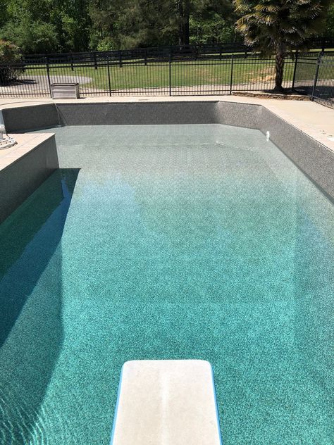 Inground Liner Pools, Best Pool Liner Colors, Aqua Pool Liner, Tara Liners Pools, Gray Pool Liners Inground, Sand Color Pool Liner, Landscaping Around Inground Pool Ideas, Latham Pool Liners Inground Colors, Latham Reef Pool Liner