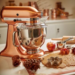 Kitchenaid Mixer Copper, Copper Cabinet Handles, Copper Home Accents, Copper Accents Kitchen, Copper Kitchenaid, Copper Kitchenaid Mixer, Copper Decor Accents, Copper Kitchen Appliances, Kitchenaid Attachments