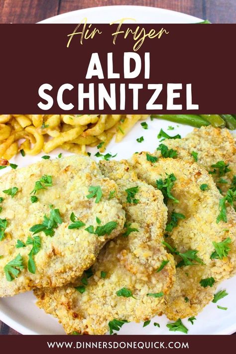 🍽️ Looking for a mouthwatering dinner in just 15 minutes? Dive into my Aldi Pork Schnitzel in Air Fryer recipe! 🤩 Discover how to transform frozen schnitzel into a crispy delight with minimal effort. Get ready for a quick, delicious meal that will change your weeknight routine. Try it now! 🔥 Aldi Pork Schnitzel, Aldi Schnitzel, Aldi Schnitzel Recipe, Pork Schnitzel, Frozen Pork Schnitzel, Air Fryer Schnitzel, Schnitzel Recipe, Aldi Finds, Dinner Ideas, Oktoberfest Recipes, German Food Schnitzel Recipe Air Fryer, Air Fryer Pork Schnitzel, Pork Schnitzel Recipe Air Fryer, Schnitzel Air Fryer, Schnitzel Recipe Pork, Air Fryer Schnitzel, Pork Snitzel, Beef Schnitzel, Pork Schnitzel Recipe