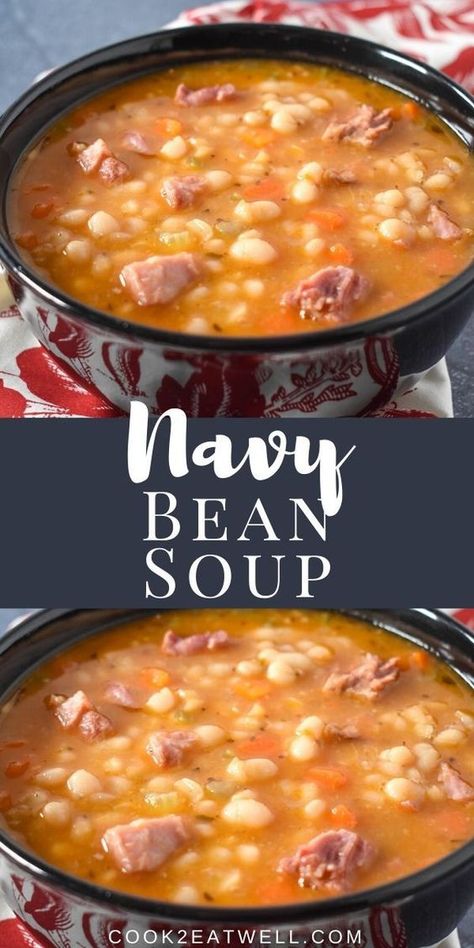 Ham Bean And Bacon Soup, Navy Bean And Bacon Soup, Canning Navy Bean And Ham Soup, Best Bean Soup Recipe, Navy Bean And Ham Soup Crockpot, Ham And Navy Bean Soup Recipes, Navy Bean Soup Crockpot, Yankee Bean Soup Recipe, Ham And Bean Soup Recipes Crockpot