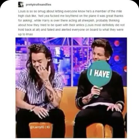 Larry Proof, Ranking 1, Disco Hair, Larry Shippers, Mile High Club, One Direction Humor, One Direction Memes, Louis And Harry, One Direction Pictures