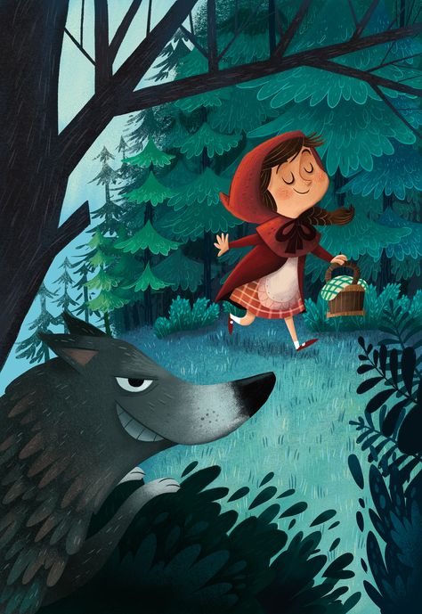 red ridding hood on Behance Hood Artwork, Red Riding Hood Art, Red Ridding Hood, Story Books Illustrations, 동화 삽화, Illustration Art Kids, Art Mignon, Picture Books Illustration, Childrens Books Illustrations