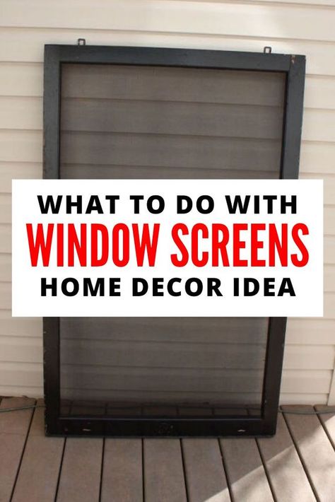 Diy Old Screen Door Ideas, Old Screens Repurposed, Old Window Screen Ideas, Old Screen Window Ideas Diy Projects, Old Window Porch Decor, Vintage Window Screen Ideas, Screen Window Ideas Diy, Diy Window Screen Ideas, Old Window Screens Repurposed