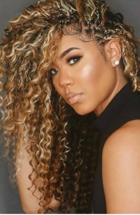 Individual Braids Hairstyles, Tree Braids Hairstyles, Goddess Twist, Micro Braids Hairstyles, Tan Skin Blonde Hair, Individual Braids, Tree Braids, Curly Hair Braids, Curly Braids