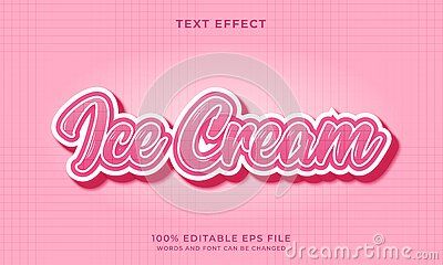 Ice Cream Font, Time Typography, Word Font, Es Cream, Ice Cream Pink, Word Fonts, Cream Aesthetic, Font Style, Text Effects