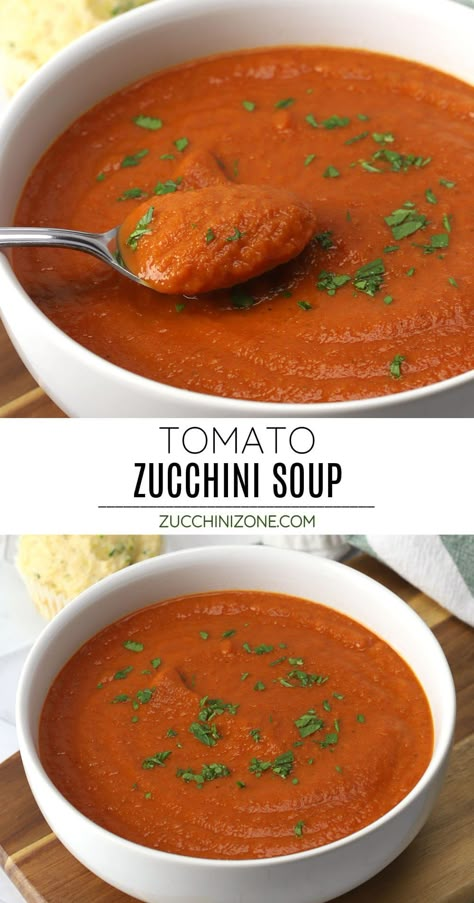 Tomatoe Zucchini Recipe, Tomato And Zucchini Soup, Zuchinis And Tomato Recipe, Chili With Zucchini Recipe, Roasted Zucchini Soup, Tomato Zucchini Soup, Tomato Zucchini Recipes, Zucchini And Tomato Recipes, Stovetop Zucchini