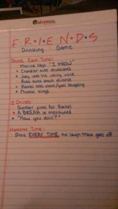 #FRIENDS Drinking Game!! #FriendsTVShow HAHAHAHA i wanna do this with like skittles or something Strip Drinking Games, Friends Drinking Game, Friends Drinking Beer, Drunk Games, Friends Drinking, Alcohol Games, Teen Party Games, Drinking Games For Parties, Fun Drinking Games