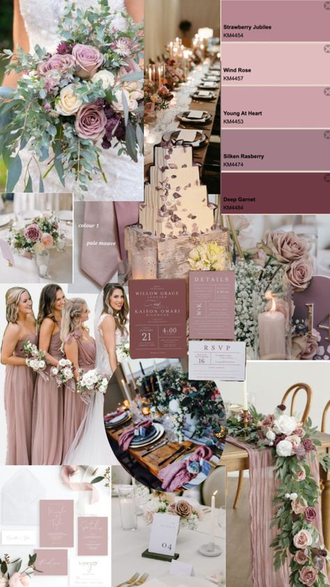 Mauve Wedding Colors, Elegant Wedding Colors, Blush Wedding Colors, Dusty Pink Weddings, Wedding Color Pallet, Mauve Wedding, Dusty Rose Wedding, April Wedding, Wedding Theme Colors