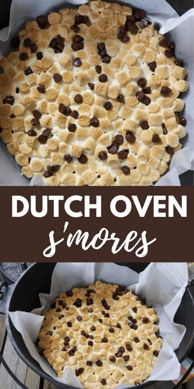 Dutch Oven S'mores Recipe » Homemade Heather Easy Dutch Oven Dessert Recipes, Desserts In Dutch Oven, Dutch Oven Recipes For Camping Desserts, Campfire Dutch Oven Desserts, Mini Dutch Oven Recipes Dessert, Easy Dutch Oven Recipes For Camping, Dutch Oven Smores, Healthy Dutch Oven Recipes Low Carb, Dutch Oven Cake Recipes