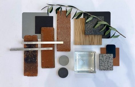 Looking to get the Industrial look? Be inspired by this flat lay by our VIC Colour Consultation team! We're thinking indoor red brick, dark tones and smooth textures. Is this your take on the Industrial style? #brickworksbp #australbricks #urbanstone #industrialstyle #industrialdesign #industrialinspiration industrialinspo #industrial #flatlay #moodboard #bricks #indoorbrick #industriallook #homeideas #homedesign Industrial Color Palette, Industrial Brick, Industrial Flat, Color Palette Interior Design, Brick Works, Brick Material, Mood Board Interior, Industrial Inspiration, Concrete Materials