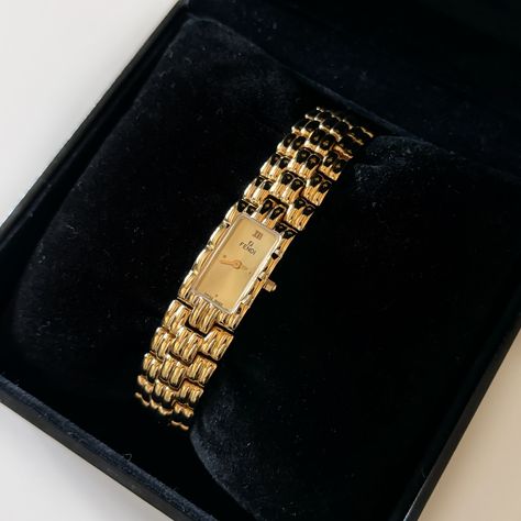 SOLD** Fendi gold plated watch from the 90s will be available today at 5pm pacific time! 90s Vintage Aesthetic, Jewellery Lookbook, Fendi Watch, Dope Jewelry Accessories, Timeless Watches, Gold Plated Watch, Vintage Watches Women, Expensive Jewelry Luxury, Dope Jewelry