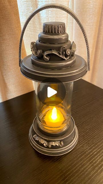 Diy Candle Lantern, Diy Lantern, Diy Bouquet Wrap, Diy Decoracion, Empty Jar, Diy Bead Embroidery, Diy Clothes And Shoes, Jar Lanterns, Look What I Made