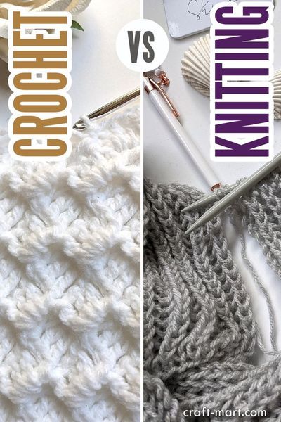 Are you trying to solve a dilemma about which new craft to try? What is easier – crochet or knitting? Should I learn to knit or crochet first? How long does it take to learn to crochet? Get answers to all your questions in our side-by-side comparison of crochet and knitting. Knitting Vs Crocheting For Beginners, Knitting Vs Crocheting, Knit Vs Crochet, Crochet Vs Knitting, Crochet Vs Knit, Which Craft, Learn Knitting, Learn To Knit, Crochet Abbreviations