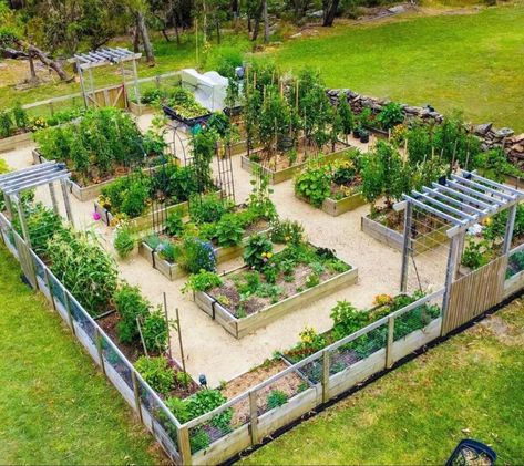 Fenced Vegetable Garden, Vegetable Garden Planning, Homestead Gardens, Seni Dan Kraf, Potager Garden, Veg Garden, Have Inspiration, Home Vegetable Garden, Garden Landscape Design