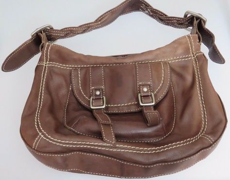 FOSSIL Brown Leather Shoulder Saddle Bag. Nice used condition.   Light signs of use throughout.   A few very small spots on lining of small interior zippered pocket.   Please see pictures for condition. See item specifics for measurements. Saddle Bag Purse, Accessories Bags Shoes, Pocket Light, Brown Handbag, Brown Purses, Brown Bags, Saddle Bag, Top Stitching, Zip Top