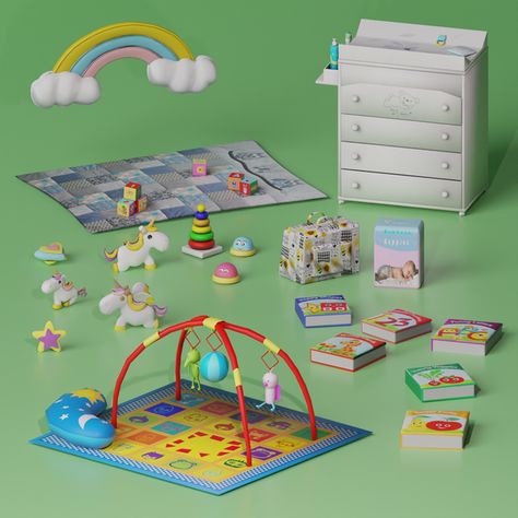 Tiny Tots Colorful Nursery with Playmat and Toys | SNOOTYSIMS | SIMS 4 CC The Sims 4 Pack, Infant Cc, Toddler Decor, Colorful Nursery, Sims Baby, Mod Furniture, Sims Packs, Play Sims 4, Sims 4 Bedroom