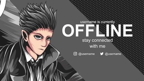 Anime gentleman offline banner for twitc... | Premium Vector #Freepik #vector #artwork #manga #anime-logo #cartoon-design Banner For Twitch, Banner Twitch, Anime Logo, Logo Cartoon, Vector Artwork, Cartoon Design, Premium Vector, Gentleman, Manga Anime