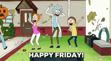 Happy Friday GIF - HappyFriday RickAndMorty Party - Discover & Share GIFs Rick And Morty Quotes, Rick I Morty, Rick And Morty Season, Dance Gif, Morty Smith, Dan Harmon, Justin Roiland, Get Schwifty, Wubba Lubba Dub Dub