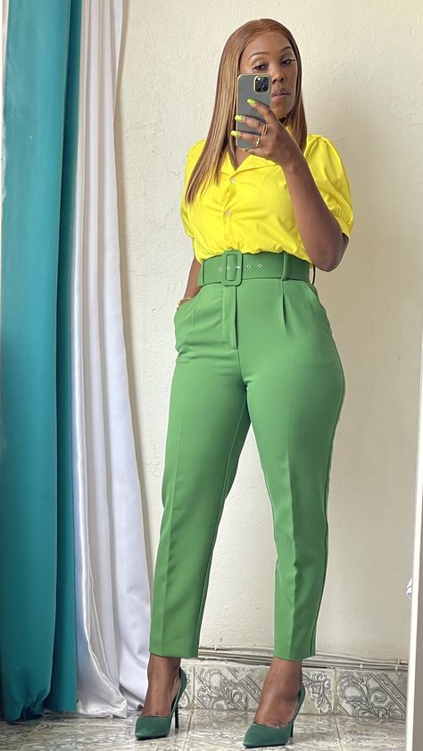 Pale Green Pants Outfit, Hunter Green Pants Outfit Work, Cheap Green Full-length Work Pants, Green High-waisted Work Pants, Green High-waist Pants For Business Casual, Green High-waist Fall Dress Pants, Hunter Green Pants Outfit, Glamorous Fitted Green Pants, Christmas Pants Outfit