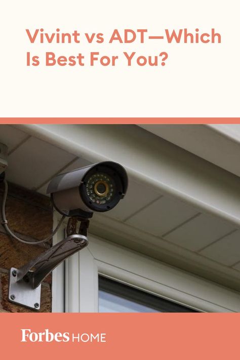 When it comes to protecting your home, you want a security system that is strong enough to prevent break-ins but not so expensive that it breaks the bank. #vivint #ADT #homesecurity #homesecuritysystem #forbeshome Moving Advice, Adt Security, Money Advice, Security Camera System, Protecting Your Home, Home Security Systems, Security System, Pros And Cons, The Bank