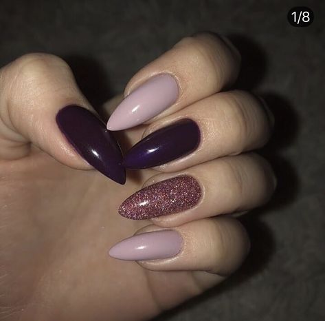 Purple Nail Design, Two Tone Nails, Spring Nail Art Designs, Purple Nail Designs, Inspiration Nails, Purple Nail, Wedding Nails For Bride, Thanksgiving Nails, Nail Art Wedding