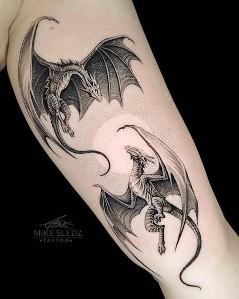 Star Dragon Tattoo, Feminine Figure Tattoo, Abraxos Wyvern Tattoo, Dragon Sleeve Tattoo Women, Dark Dragon Tattoo, Realistic Dragon Tattoo, Flying Dragon Tattoo, Abraxos Tattoo, Medieval Dragon Tattoo