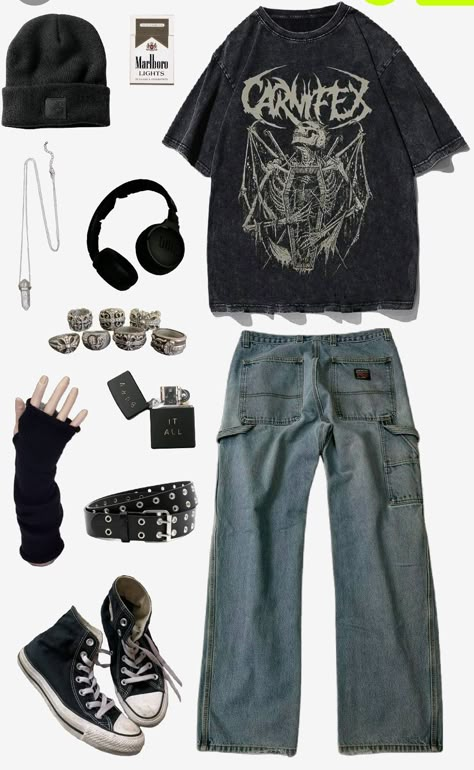 Punk Rock Grunge Outfits, Grunge Crop Top Outfits, Slightly Emo Outfit, Y2k And Grunge Outfits, Punk Outfits Casual, Summer Clothes Grunge, Cool Emo Outfits, Gurenge Outfits, Goth Rock Outfits