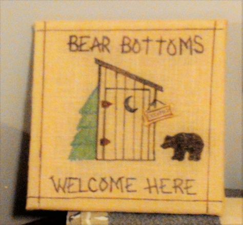 Outhouse Decorating Ideas, Outhouse Themed Bathroom, Signs For Outhouses, Outhouse Diy, No Pooping In The Camper Sign, Cute Outhouse, Outhouse Signs, Outhouse Ideas, Wood Burning Camping Signs