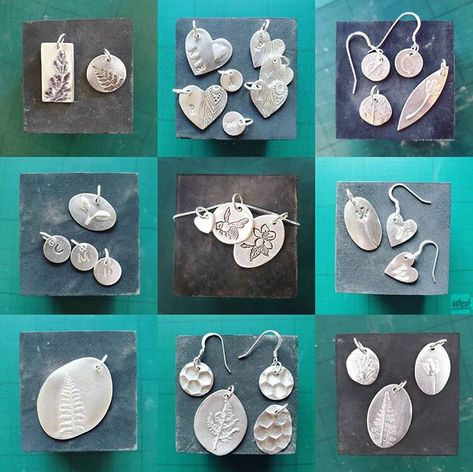 Metal Clay Jewellery (3-hour workshop) — Yardley Arts Silver Clay Jewellery Ideas, Pmc Jewelry Metal Clay Ideas, Pmc Jewellery, Silver Clay Jewellery, December Saturday, Pmc Jewelry, Damaged Clothes, Silver Clay, Fully Booked