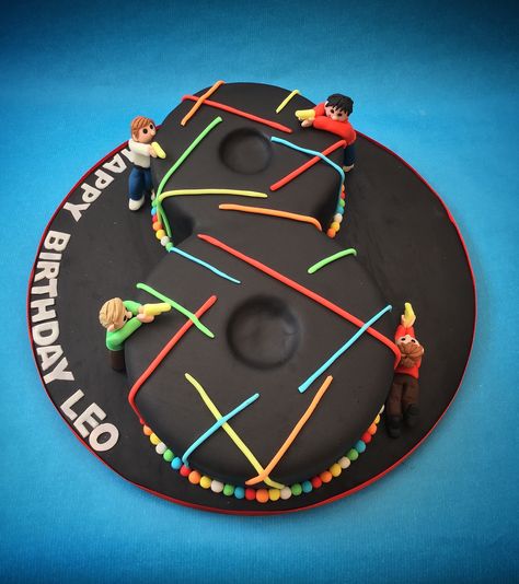 Laserquest cake Lasertag Party Ideas, Lasertag Cake Ideas, Lazer Tag Cake Ideas, Laser Quest Cake, Laser Tag Cake Birthday, Laser Tag Cake Ideas, Laser Tag Cake, Laser Party, Laser Game