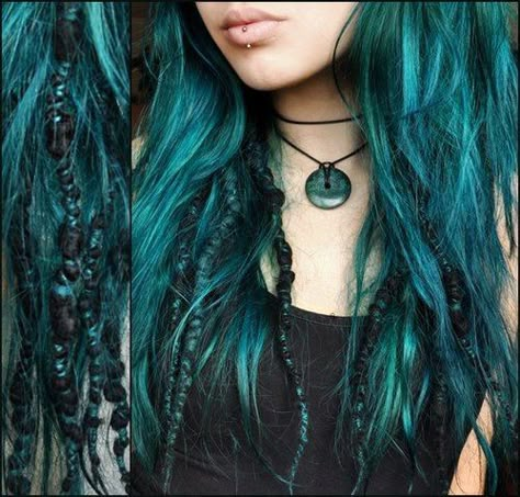 manic panic enchanted forest unbleached hair - Google Search                                                                                                                                                     Mehr Dark Teal Hair, Blue And Green Hair, Scene Girl, Teal Hair, Color Locks, Hair Color Pastel, Dye My Hair, Colorful Hair, Mermaid Hair