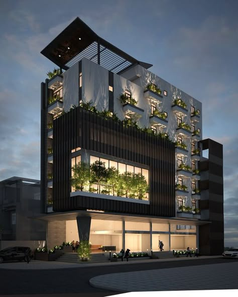 Hospital Facade, Modern Facades, Hotel Facade, Home Designs Exterior, Apartments Exterior, Commercial Design Exterior, Hotel Exterior, Facade Architecture Design, Residential Building Design