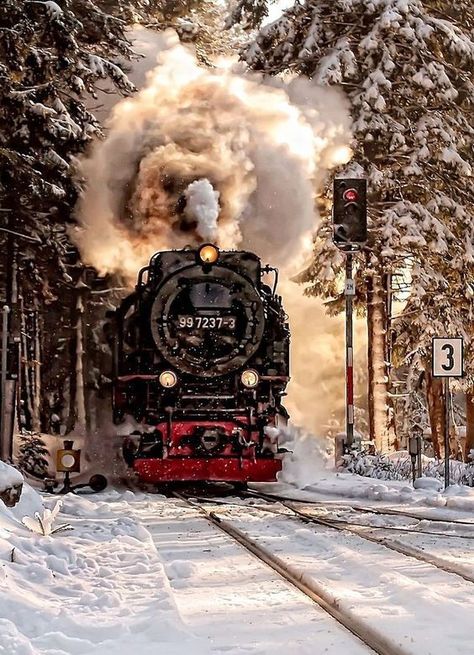 Jing Y Jang, Steam Trains Photography, Best Winter Vacations, Train Wallpaper, Reflection Photos, Scenic Railroads, Christmas Scenery, Magical Winter, Train Art