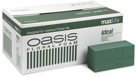 Oasis Ideal Floral Foam Maxlife Brick (Box contains 20 bricks) Css Tips, Oasis Foam, Wet Foam, Floristry Design, Brick Material, Foam Flower, Foam Stamps, Church Flower Arrangements, Church Flowers