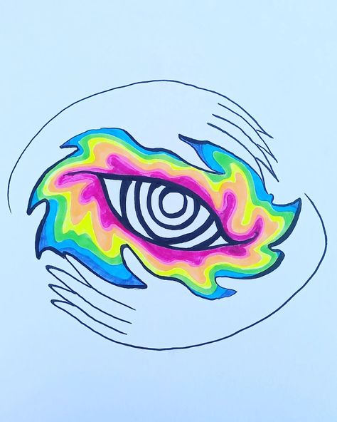 Third Eye Aesthetic Art, Trippy Eye Painting, Highliter Drawing, Third Eye Painting, Third Eye Art, Trippy Eye, Eye Designs, Imagination Art, Boho Painting