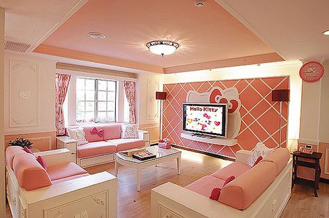 interior of hello kitty villa by joanneteh_32(loving Laduree), via Flickr Kitty House, Hello Kitty Bedroom, Images Hello Kitty, Hello Kitty House, Hello Kitty Rooms, Hello Kitty Themes, Pink Houses, Home Look, Inspired Homes